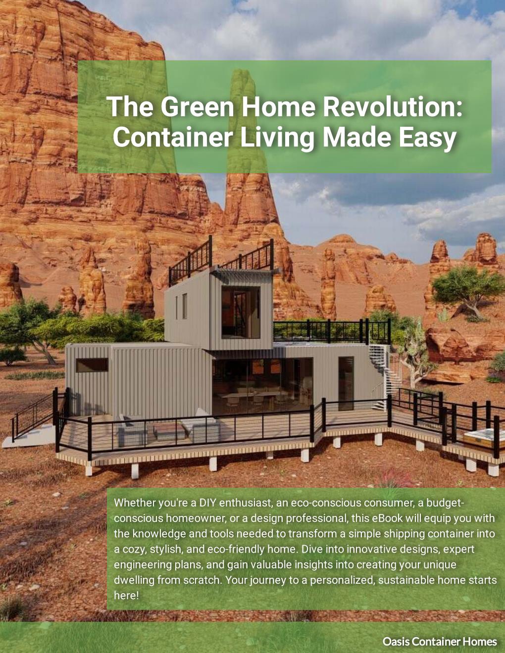 The Green Home Revolution: Container Living Made Easy eBook plan by Oasis Designs