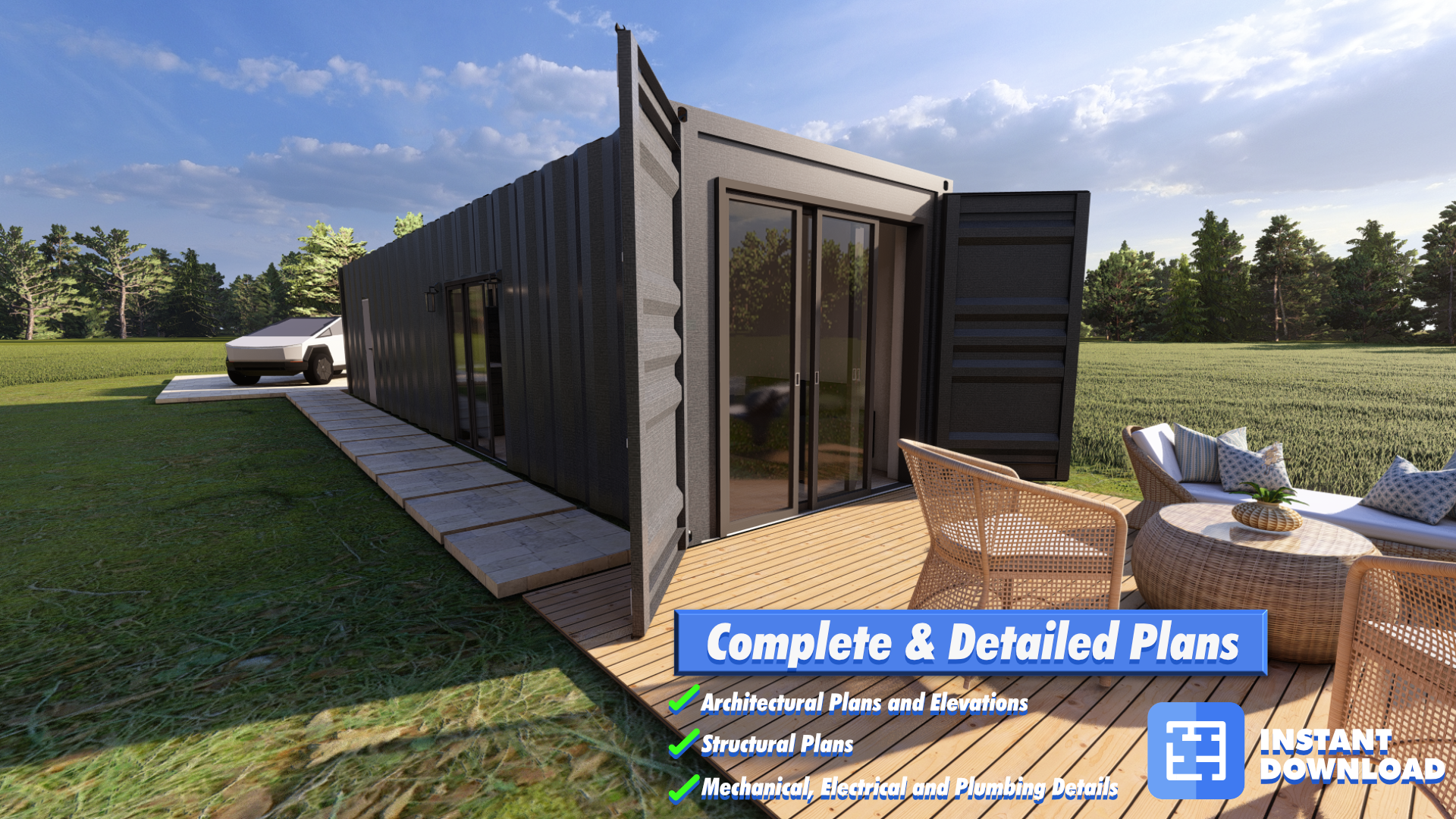 Shipping Container House Plans: Cyber Space plan by Oasis Designs