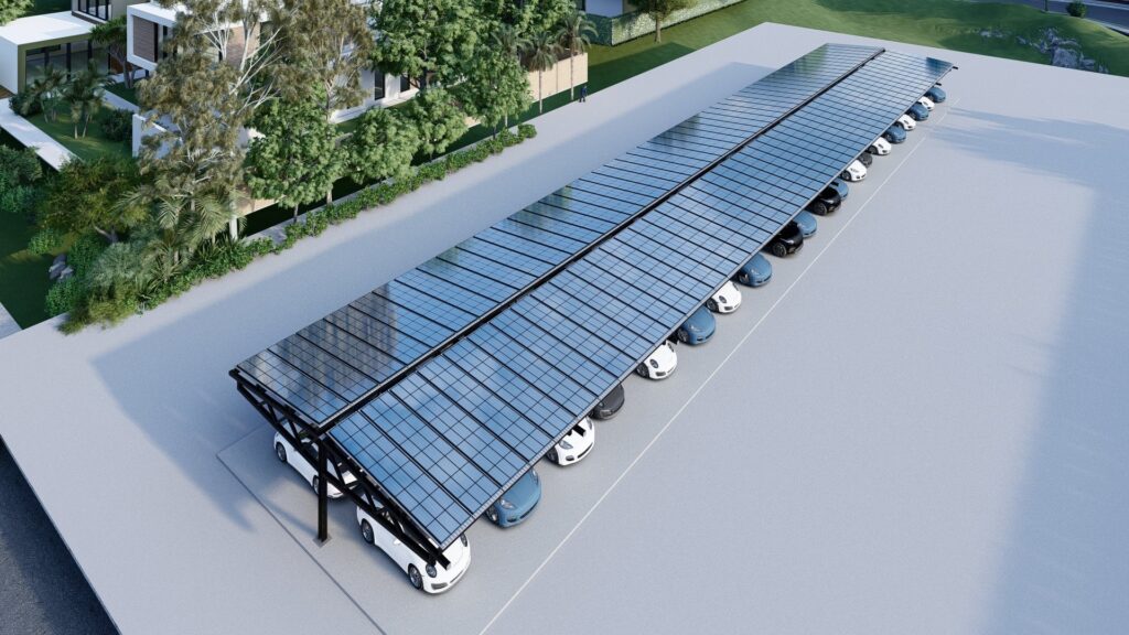 Solar-Powered Parking Lot Canopy