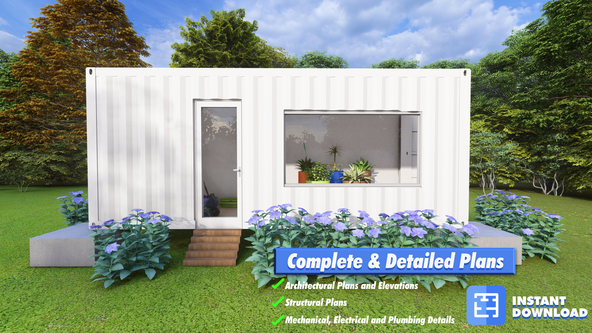 20ft Shipping Container: Garden Workshop & Storage Plans plan by Oasis Designs