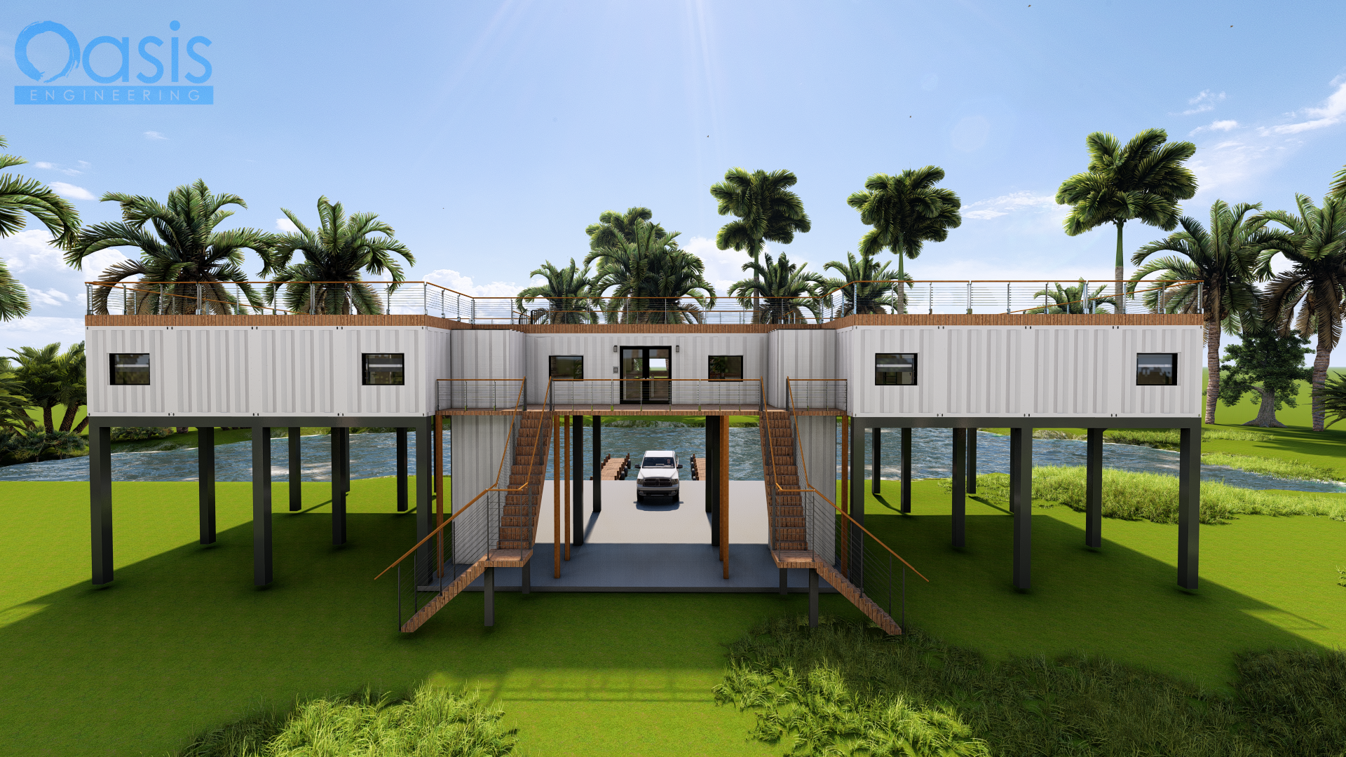 10x 40ft Containers Airbnb Fishing Camp