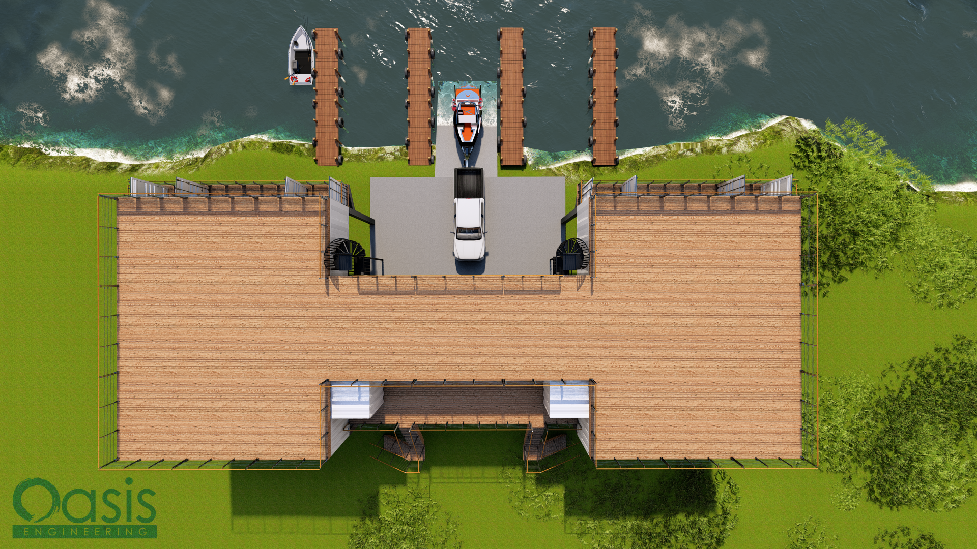 10x 40ft Containers Airbnb Fishing Camp