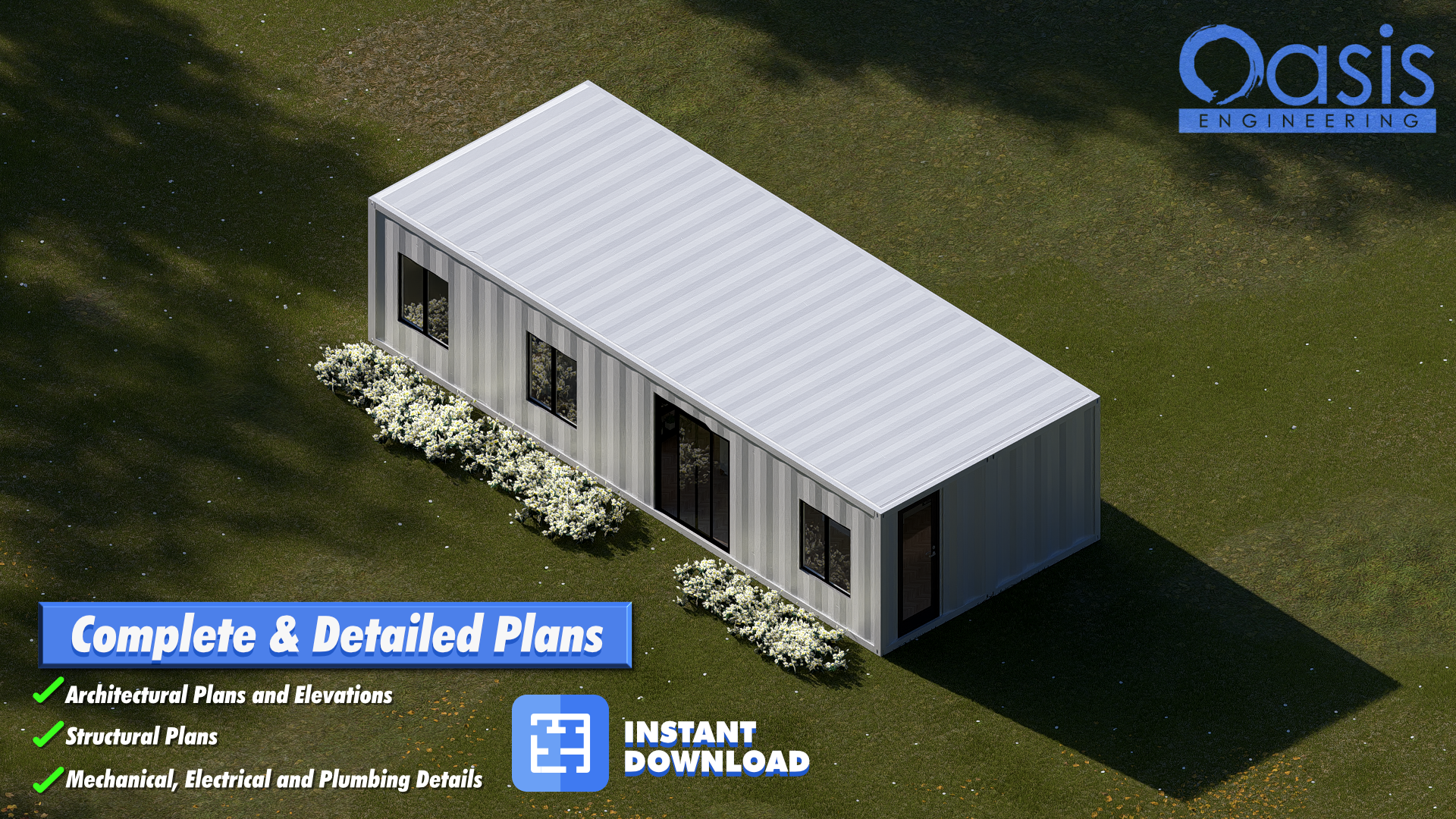 40ft Double Container Home Plans plan by Oasis Designs