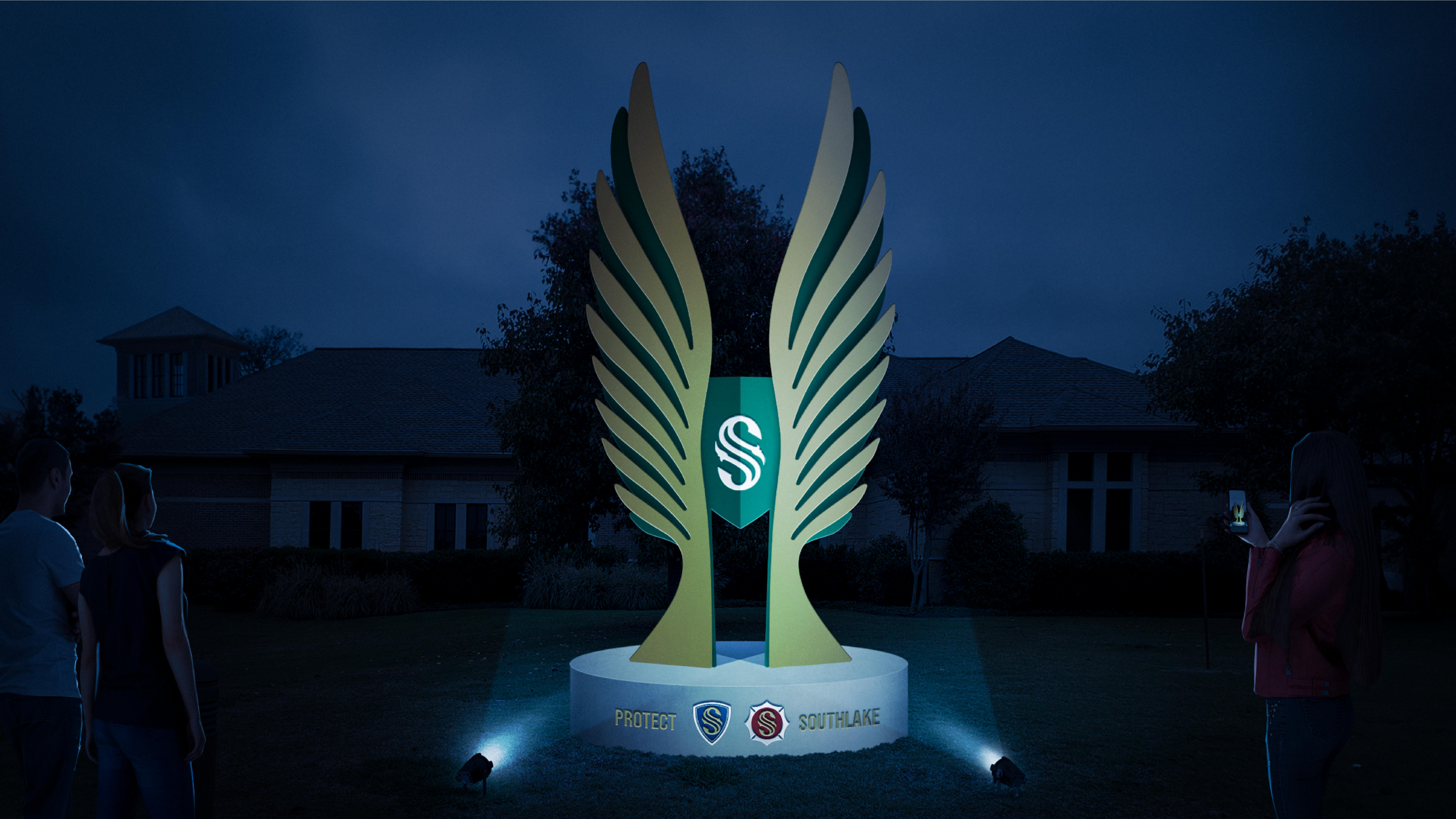 Night rendering of Under Our Wings