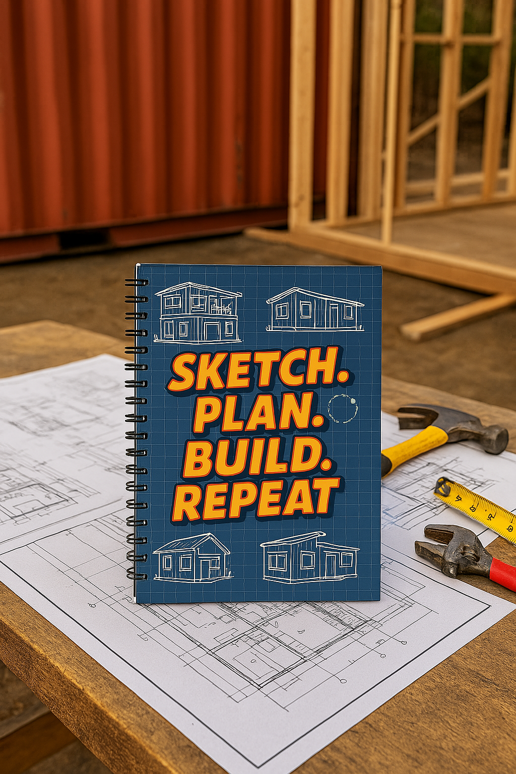 🧠 Creative Blueprint Spiral Notebook | Sketch, Plan, Build, Repeat.