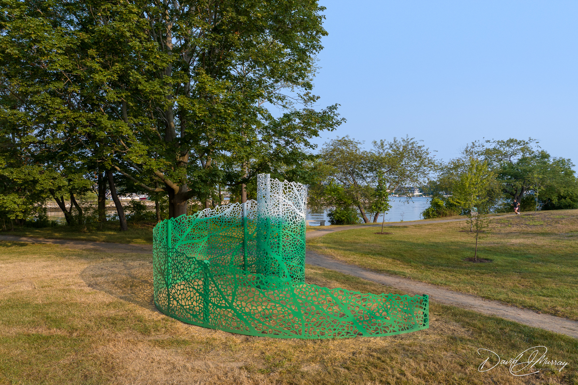 Spiral Fence sculpture on Peirce Island
