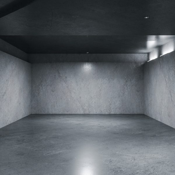 Minimalistic,Concrete,Interior,With,Lamps,On,Ceiling,,Reflections,And,Copy
